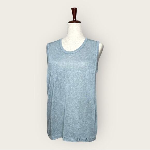 NWOT | Unbranded | Crochet Vest | Bluish Gray | See Measurements - Picture 1 of 7